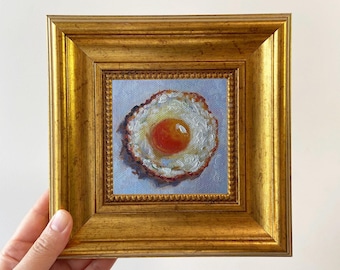 Framed Hand-Painted Miniature Oil Paintings | Charming Food Art for Restaurant Decor