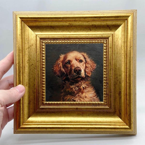 Einzigartige, handgemalte Miniatur-Ölgemälde | Individuelle Hunde- und Katzenporträts nach Ihren Fotos