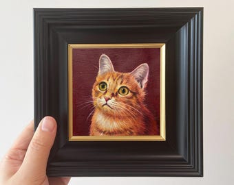Framed Cat Oil Paintings | Miniature Pet Art Ideas for Cat Lovers
