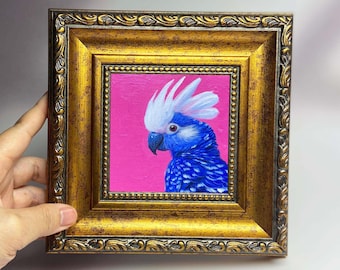 Vibrant Miniature Oil Paintings of Birds | Framed Small Wall Decor | Gallery Art Pieces