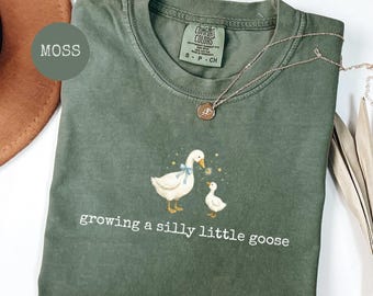 Comfort Colors® Growing A Silly Little Goose Shirt, Funny Pregnancy Announcement Tee, Cute Maternity Shirt, Mom To Be Gift, Baby Shower Tee