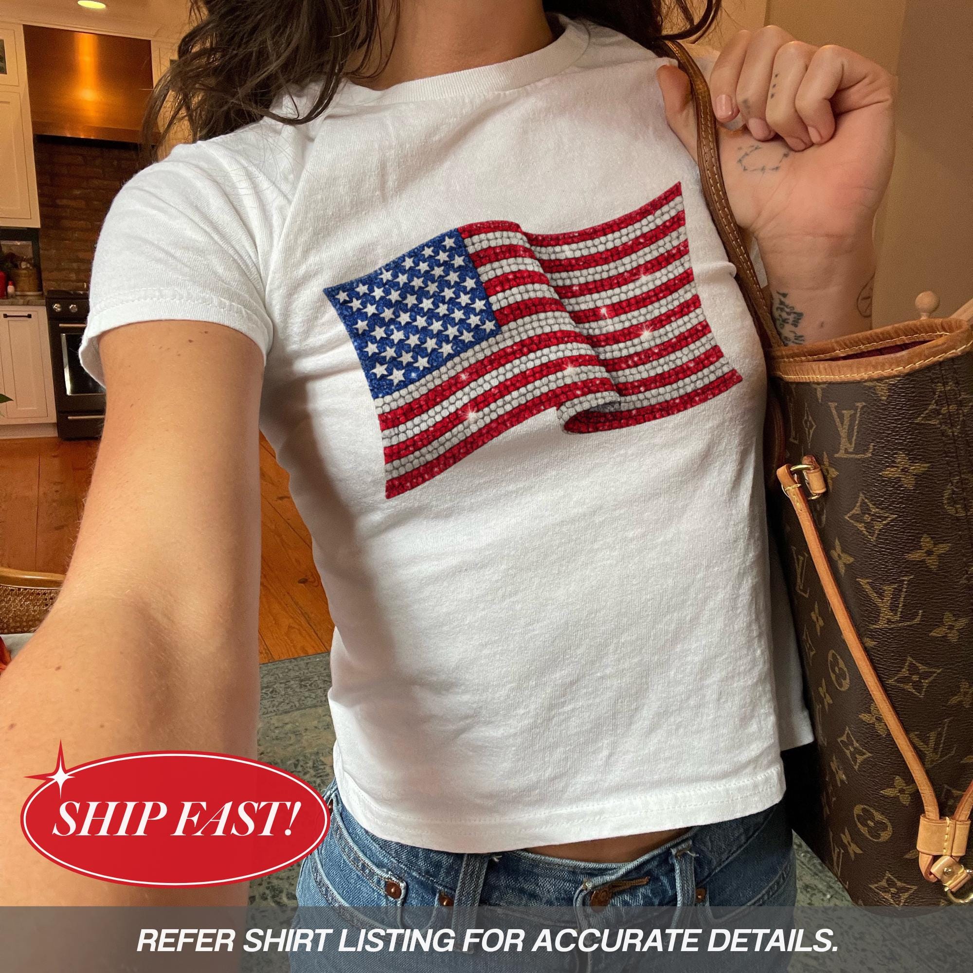Y2k Usa Flag Tee - Etsy