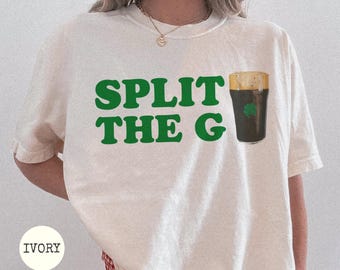 Comfort Colors® St Patrick's Day Shirt, Split The G Beer Shirt, Kiss Me I'm Irish Top, St Paddy's Parade Tee, St Patrick's Day Gift For Her