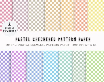 20 Pastel Digital Paper Pack | 300 DPI Pattern Backgrounds | Scrapbooking, Crafts & Card Making | Instant Download