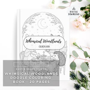 Whimsical Woodland Forest Friends Coloring Book | Printable Animal Art | Digital Download for Kids & Adults