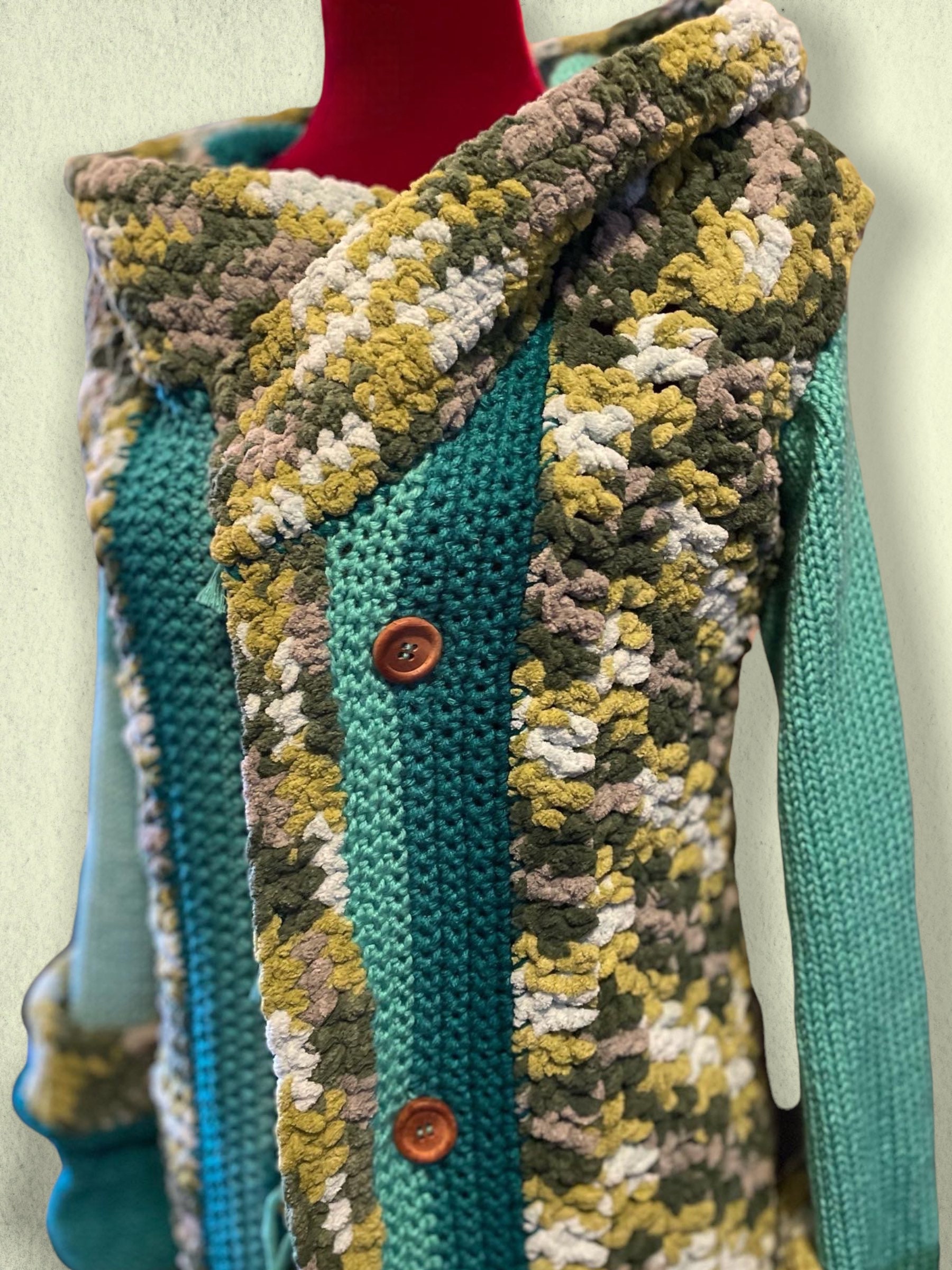 Handmade Knit and Crochet Trench Coat Etsy