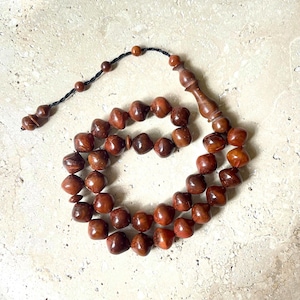 Natural Kuka Tree Prayer Beads | Islamic Prayer Beads , Kuka Tasbih 33, Misbaha, Tasbeeh, Sibha, Tasbih, HandCrafted Wood Rosary 10 mm