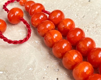 Pressed Amber Islamic Prayer Beads 33 Beads | Faturan Tasbih Misbaha Sibha | Muslim Gift