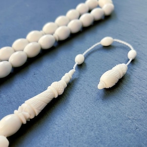 GENUINE Camel Bone Prayer Beads, Bone Prayer Beads, Horn Rosary, Camel Tasbih, Bone Masbaha, Bone Sabha, Tasbih Personalized 9x13 mm