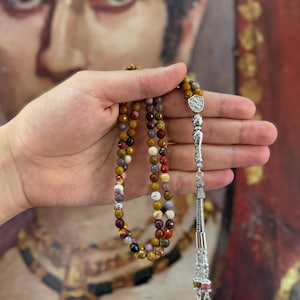 Handmade Jasper Stone Prayer Beads | 99 Beads, Natural Gemstone, Worry Beads, Tasbeeh, Sibha, Muslim Gift, Rosary, Tasbih Personalized 6mm