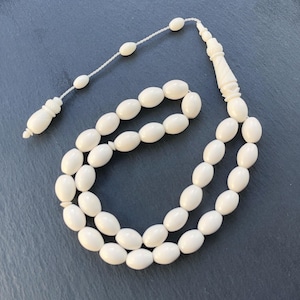 GENUINE Camel Bone Prayer Beads, Bone Prayer Beads, Horn Rosary, Camel Tasbih, Bone Masbaha, Bone Sabha, Tasbih Personalized 9x13 mm
