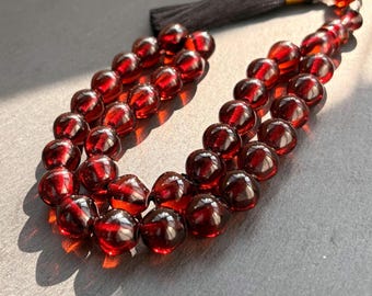 Pressed Amber Style Tasbih – 33 Resin Islamic Prayer Beads, Muslim Rosary