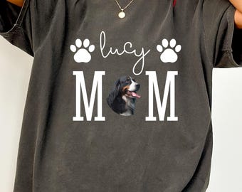 Custom Dog Mom Shirt - Personalized Dog Photo Name Tee