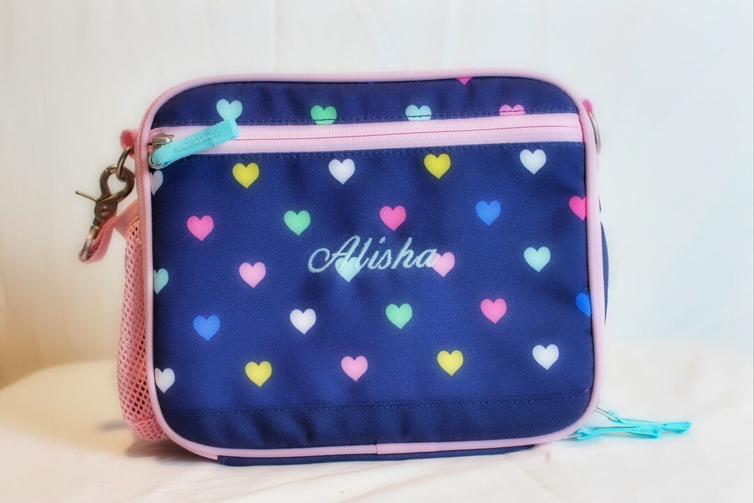 Pottery Barn Hearts Cold Pack Lunch Box embroidered Alisha Etsy