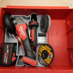 Packout 2-lådinsats för Milwaukee M18 FUEL 4 1/2" slipmaskin 2880 (MAG2880 D)