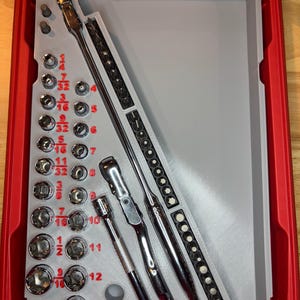 Packout Insert For Gear Wrench 55-Piece 1/4" Drive Socket Set (GW55)