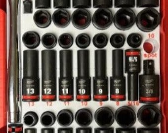 Inserto Packout para juego de llaves de impacto de 43 piezas de 3/8" + trinquete (IST-R)