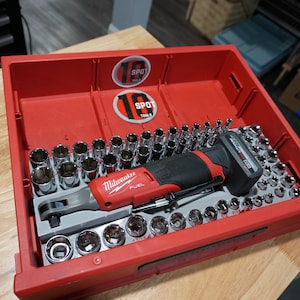 Packout Drawer Insert for M12 3/8" Ratchet and 56-Piece Socket Set (RASH) - Sidewinder Style