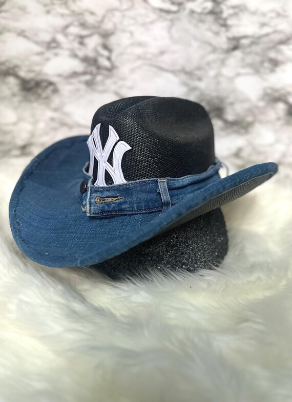 Black + Denim Contrast Cowboy Hat - Etsy display picture 2
