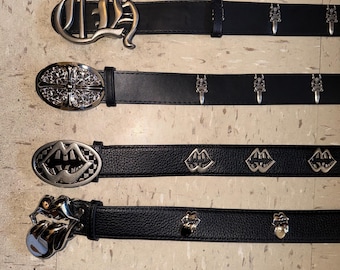 Ceinture gothique en cuir noir