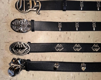 ceinture gothique en cuir noir