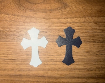 Black & White Leather Cross for DIY crafts
