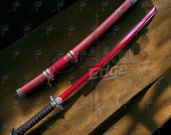 Sekiro Mortal Blade Replica | Fushigiri Katana 1:1 Sword | Shadows Die Twice Red Katana Prop | Crimson Red Sword Replica | Sekiro Replica
