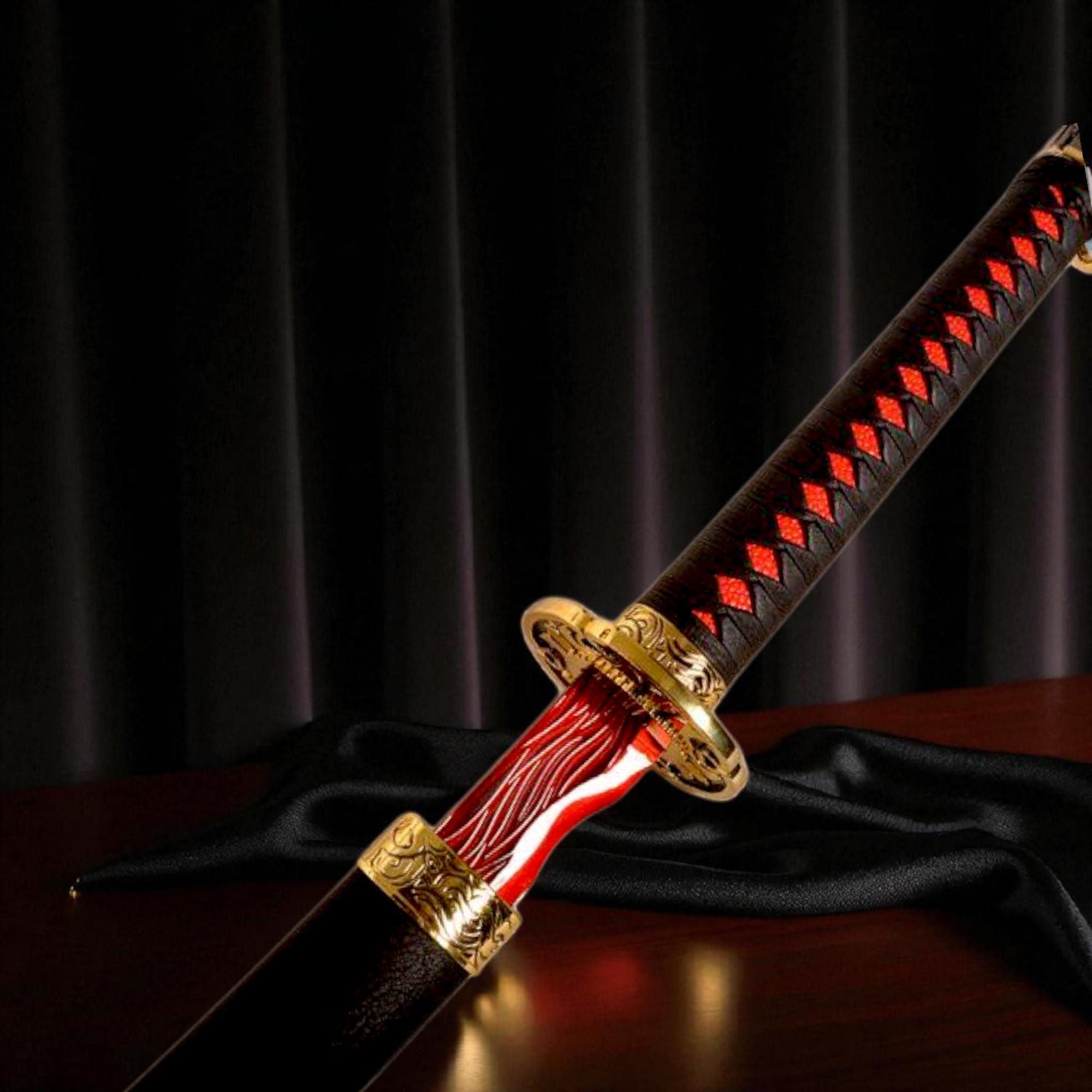 Rivers of Blood Sword Replica – Elden Ring Cosplay Weapon | Life-Size Full Metal Blade | Gamer Gift for Him | Boyfriend Gift | Display Prop