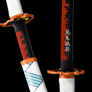 Kyojuro Rengoku Sword – Demon Slayer Katana Replica – Kimetsu no Yaiba Nichirin Blade – Anime Cosplay Prop – Gift for Him - Nichirin Blade