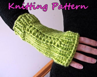 Knit Your Gifts! - Chunky Fingerless Glove Knitting Pattern for Advanced Beginner and Intermediate Knitters - Bulky Yarn Mittens DIY Pattern