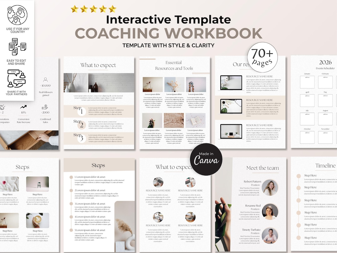 Editable Coaching Workbook Template, Client Guide (digital Download) - Etsy