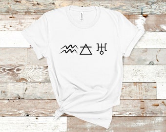 Aquarius T-shirt, Zodiac Symbols, Element Symbols, January & February Birthday Gift Ideas, Astrology Symbol, Aquarius Air Uranus