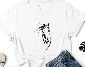 Minimalist Horse Tshirt, Kentucky, Horse Racing, Derby 2024, Horse Lover, Horseback Riding, Equine, Horse Silhouette, Unisex Tshirt