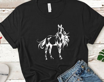 Horse Tshirt, Kentucky, Horse Racing, Derby 2024, Horse Lover, Horseback Riding, Horse Outline, Farm, Silhouette, Unisex Tshirt, Gift Ideas