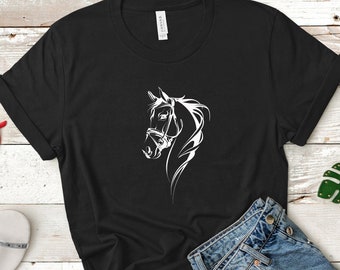 Horse Tshirt, Horse Profile, Kentucky, Horse Racing, Derby 2024, Horse Lover, Horseback Riding, Equine, Horse Silhouette, Unisex Tshirt