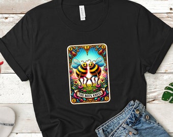 The Bees Knees Tee, Funny Tarot Card Tee, Bee Tshirt, Save The Bees, Groovy, Cool, Hipster Tee, Earth Day, Retro Tee, Colorful Graphic Tee