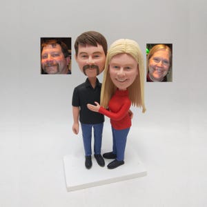 Figurines de couple personnalisées à partir d'une photo, cadeau d'anniversaire, souvenir de mariage, sculpture unique pour couple romantique