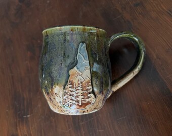 State of New Hampshire 16 Ounce Ceramic Mug, NH Mug, Hand Painted NH Coffee Cup, Hot Coco, 16 Ounce Mug
