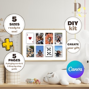 Custom Playing Card Print Trendy Wall Art CANVA Template Best Friend Gift For Her Custom Photo Print Gift Idea Trendy Print Galentine Gift