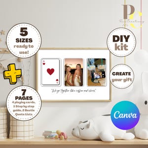 Custom Playing Card Print Trendy Wall Art CANVA Template Best Friend Gift For Her Custom Photo Print Gift Idea Trendy Print Galentine Gift