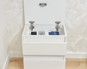Bluetooth Furniture with Safe, Bedside with Card or Phone Lock, Hidden Nightstand with Secret Storage Drawer, Girlfriend Birthday Gift