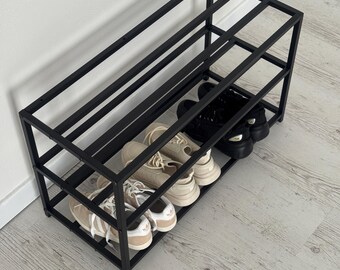 3-Tier Metal Shoe Rack | Flat-Pack Entryway Organizer | Space-Saving DIY Shoe Shelf | Gift for Dad
