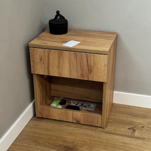Hidden Storage Nightstand, Secret Compartment Bedside Table, RFID Lock, Minimalist Furniture, DIY Assembly, Secure Safe