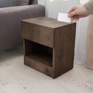 Presente para o Dia das Mães, Mesa de Cabeceira com Gaveta Oculta RFID, Mesa de Cabeceira Antifurto - Compartimento Secreto para Armazenamento, Cofre de Desvio Totalmente Montado