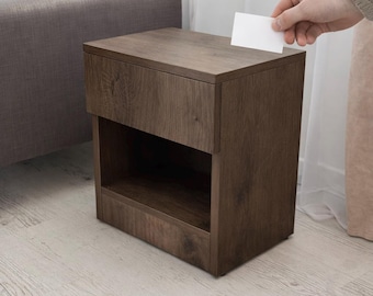 Mothers Day Gift, Bedside Table with Hidden RFID Drawer, Anti Theft Nightstand - Secret Storage Compartment, Fully Assembled Diversion Safe