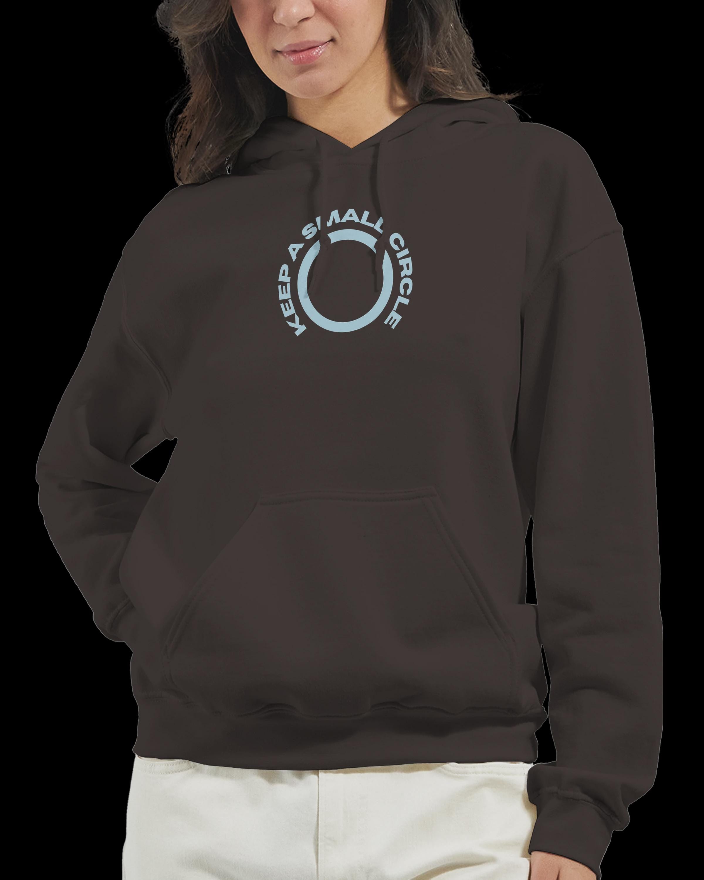 Minimalist Circle Logo Hoodie: Unisex Cotton-blend Fleece Pullover 