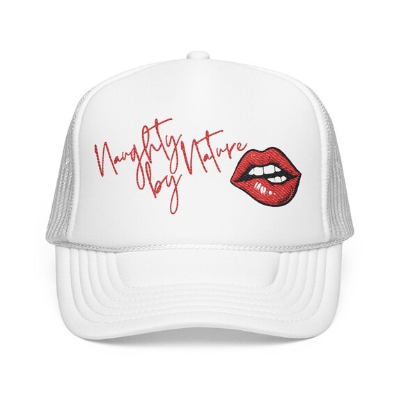 Red Lips Embroidered Trucker Hat: Y2K Retro Streetwear - Etsy