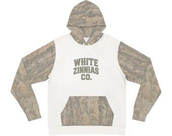 Felpa con cappuccio in pile con pannello mimetico: felpa streetwear unisex