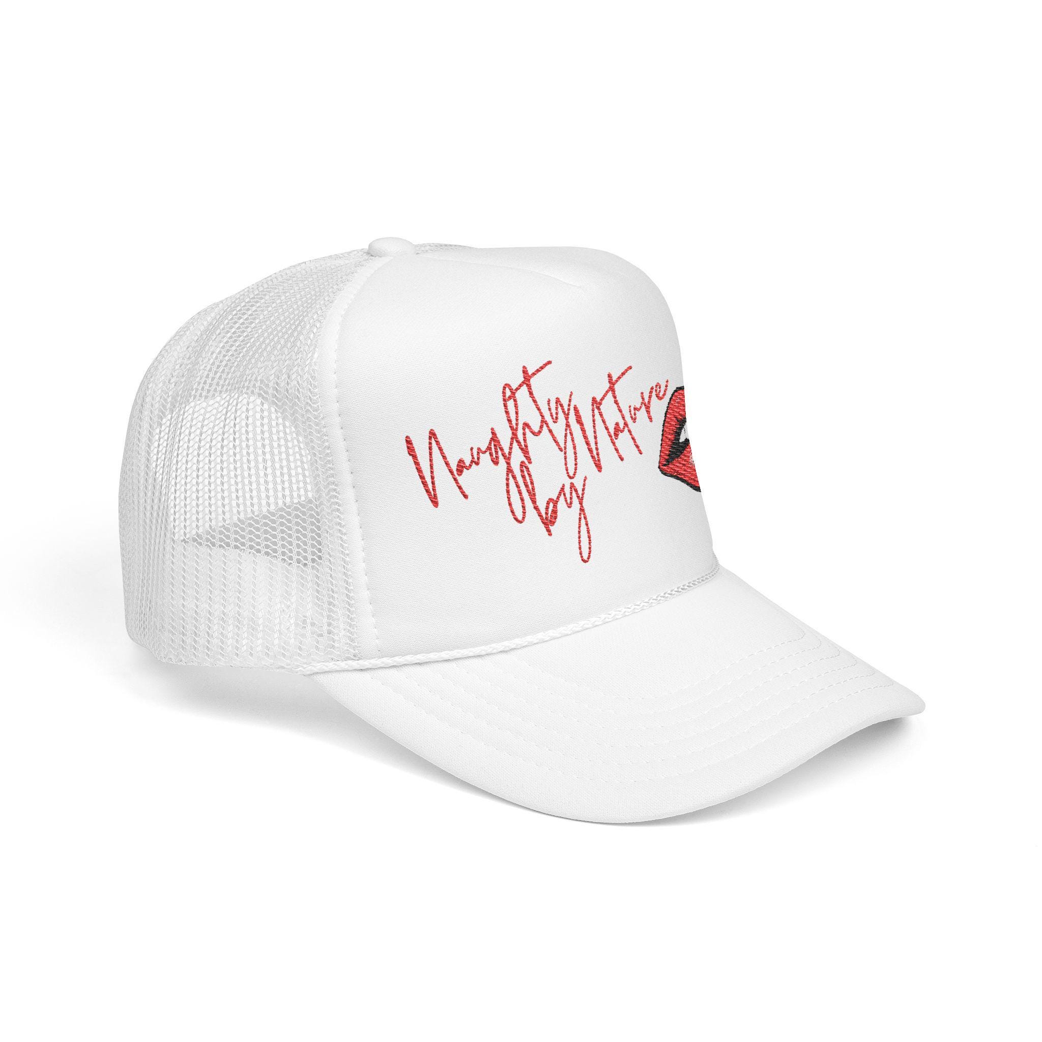 Red Lips Embroidered Trucker Hat: Y2K Retro Streetwear - Etsy