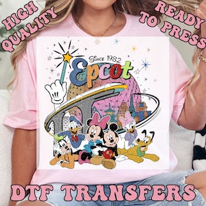 Disney Epcot Since 1982 Ready to Press Transfer,  Disney Trip DTF Heat Press Transfers, High Quality Direct to Film Prints